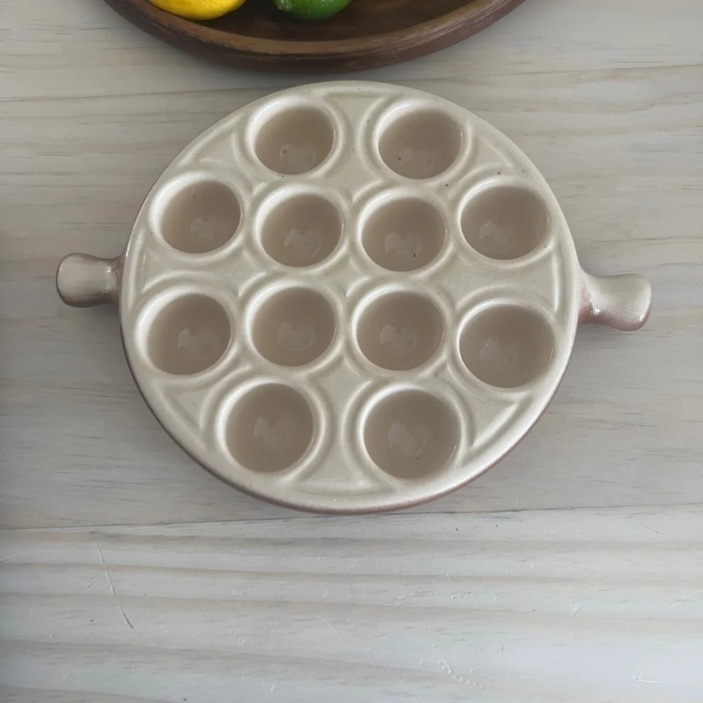 2 pieces Emile Henry escargots dish and oval baking dish.  Made in France.